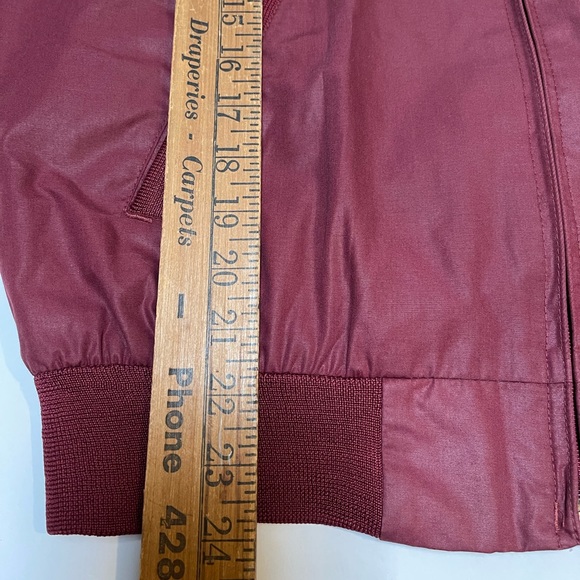 Mens Members Only Jacket Size 42 Burgundy Racer Lined Bomber Europe Craft - Picture 9 of 10